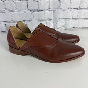 Nisolo Emma D'Orsay Oxford Loafers Shoes Slip On Flats Brandy Chestnut Womens 9